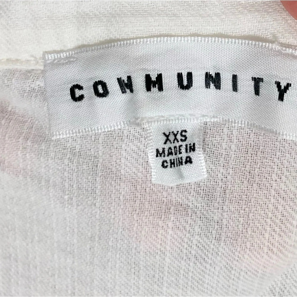 Aritzia Community Shirt Poplin cotton linen White Collared Half Button Size XXS - Picture 11 of 16